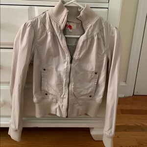 Crop long sleeve jacket in tan